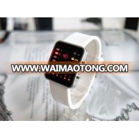 Factory Boys/Girls LED Binary Digital Backlight Alarm Sport Rubber Silicone Wrist Watch