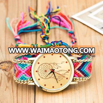 10 Color Bohemian Bracelet Watch Ethnic Style Hand-woven Wrist Watch Multicolor Belt Fashion Hand Rope Quartz Women Watch