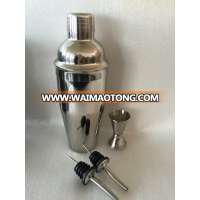 Popular 750ML Stainless Steel Cocktail Shaker and Jigger,Pourer 4PCS Set