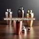 Stainless Steel Custom Logo Shaker Bottle Copper Plated Cocktail Shaker