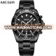 MEGIR 2064 Luxury Business Quartz Watch Men Clock Relogio Masculino Stainless Steel Chronograph Army Military Wrist Watch Male